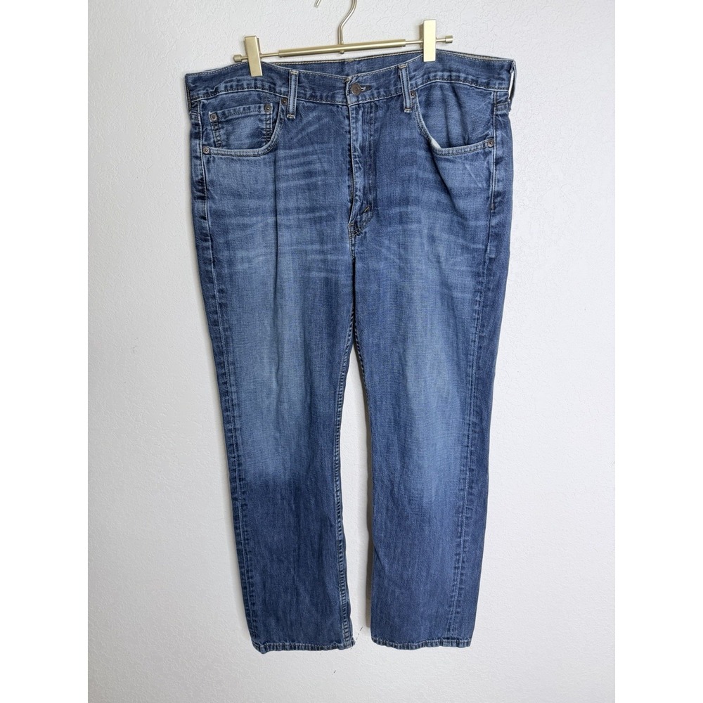Levis 514 Jeans Mens 36x30 Blue Denim Straight Fit Medium Wash Whiskered
